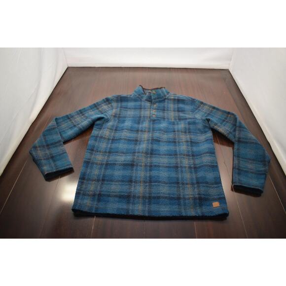 John Wayne Fleece Pullover Sweater Plaid Snap Neck Mens Size Small - Picture 5 of 8